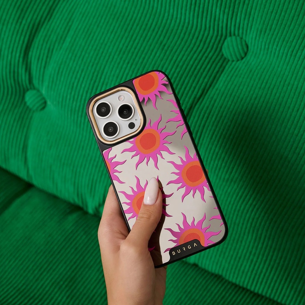 Dutga Pink and Silver Sunburst Phone Case